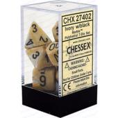 Polyhedral Dice - 7D Marble Ivory /Black Set