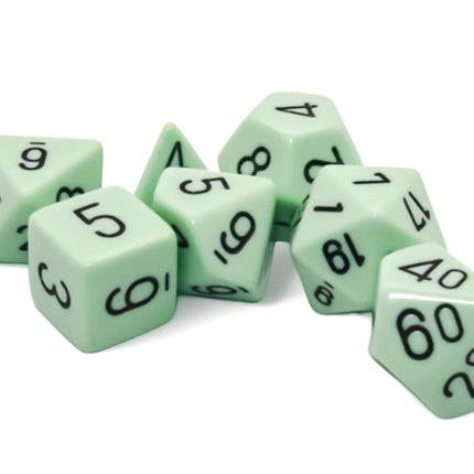 Polyhedral Dice - 7D Opaque Pastel Green/black
