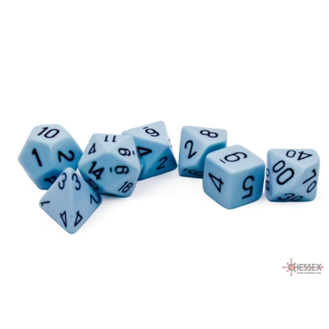Polyhedral Dice - 7D Opaque Pastel Blue/black