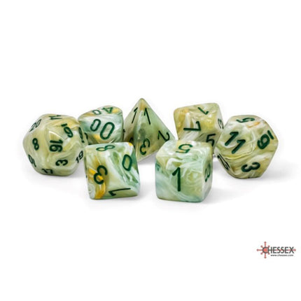 Mega-hedral Dice - 7D Marble Green/Dark Green Set