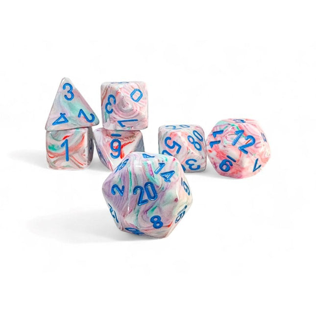 Mega-hedral Dice - 7D Festive Pop Art/Blue Set