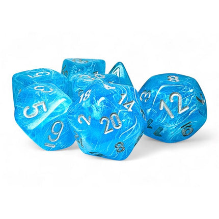 Mega-hedral Dice - 7D Luminary Sky/Silver Luminary Set