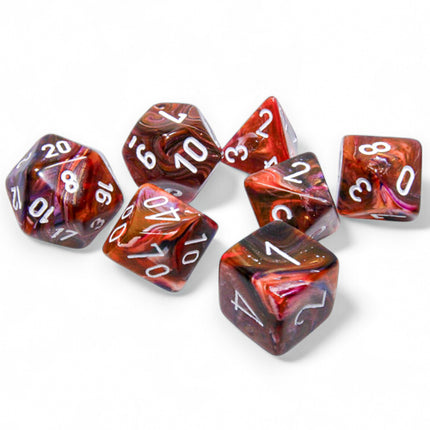 Polyhedral Dice - 7D Festive Symphony/White Set