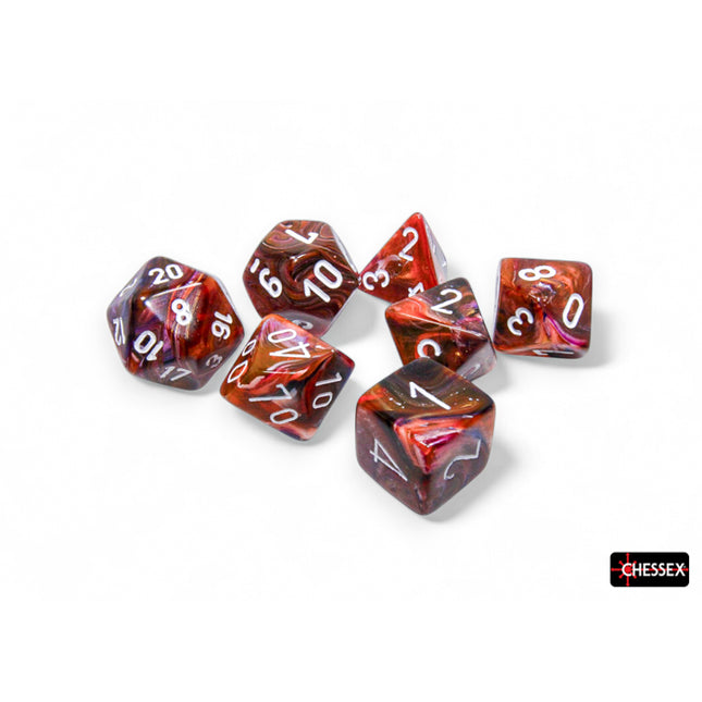 Polyhedral Dice - 7D Festive Symphony/White Set