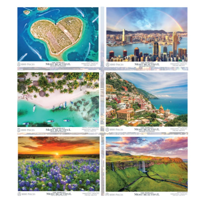 The World's Most Beautiful 1000pc Puzzle Assortment - Images from Above (Case of 6)