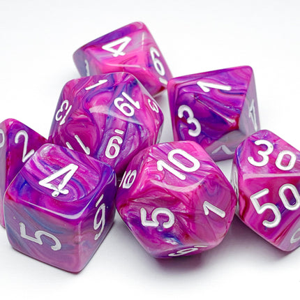 Polyhedral Dice - 7D Violet /White Set