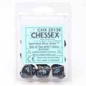Polyhedral Dice - 10D10 Speckled Blue Stars