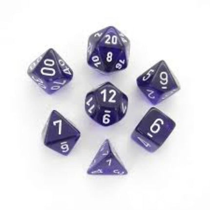 Polyhedral Dice - 7D Translucent Purple/white