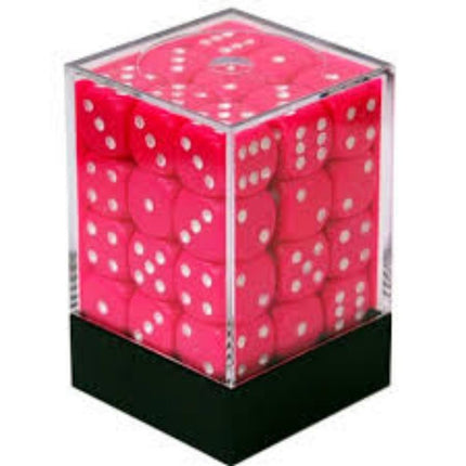 Polyhedral Dice - 36D6 Opaque Pink/white