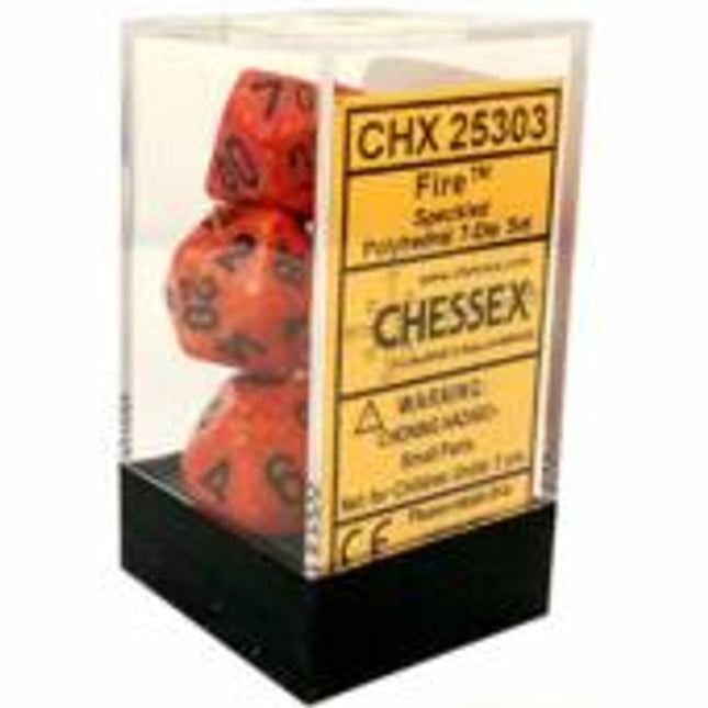 Polyhedral Dice - 7D Speckled Fire Set