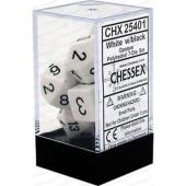 Polyhedral Dice - 7D Opaque White /Black Set