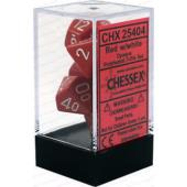 Polyhedral Dice - 7D Opaque Red /White