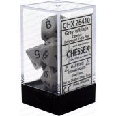 Polyhedral Dice - 7D Opaque Grey/Black Set