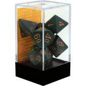 Polyhedral Dice - 7D Opaque Dusty Green /Copper Set