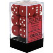 Dot Dice - 16mm - 12D6 Opaque Red/White Set