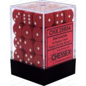 Dot Dice - 12mm - 36D6 Opaque Red/White
