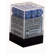 Dot Dice - 12mm - 36D6 Opaque Light Blue with White