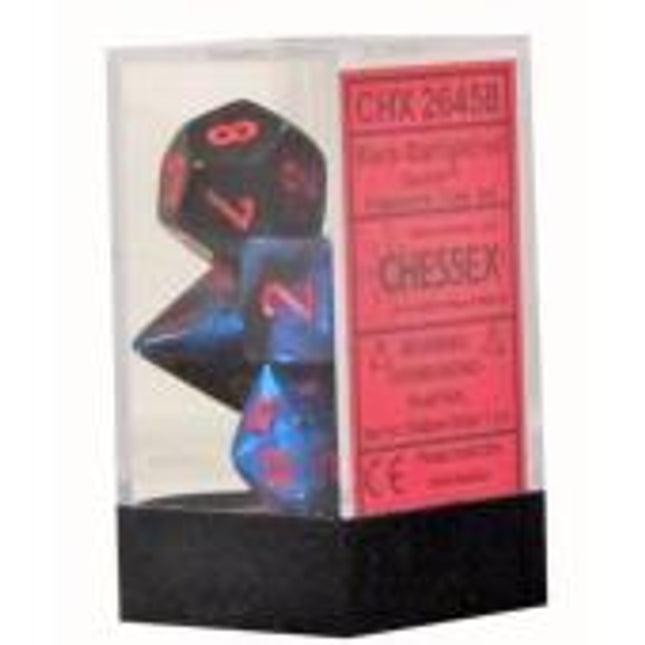 Polyhedral Dice - 7D Gemini Black-Starlight/Redset