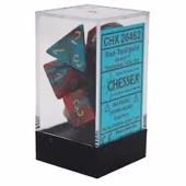 Polyhedral Dice - 7D Gemini Red Teal/Gold Set