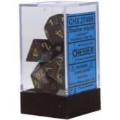 Polyhedral Dice - 7D Lustrous Shadow /Gold Set
