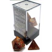Polyhedral Dice - 7D Glitter Gold / Silver Set