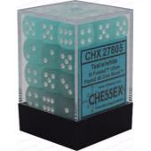 Dot Dice - 12mm - 36D6 Frosted 12mm d6 Teal/white Di