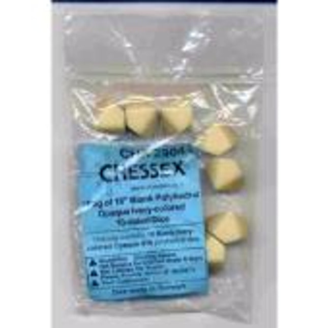Blank Dice - D10 Ivory (10 / Bag)