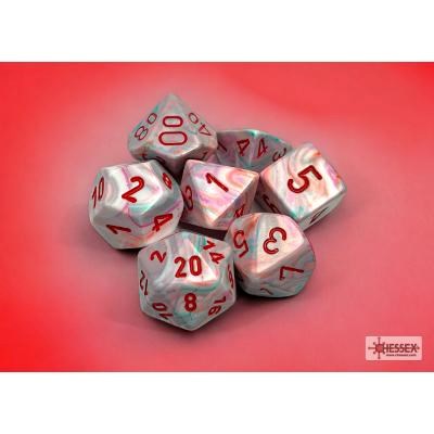 Festive Pop Art/red Polyhedral 7-Die Set