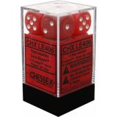 Dot Dice - 16mm - 12D6 Frosted 16mm Red/white Dice B