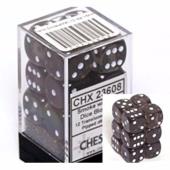 Dot Dice - 16mm - 12D6 Frosted 16mm Smoke/white Dice