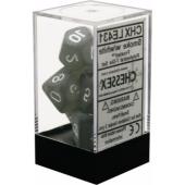 Polyhedral Dice - 7D Frosted Smoke /White